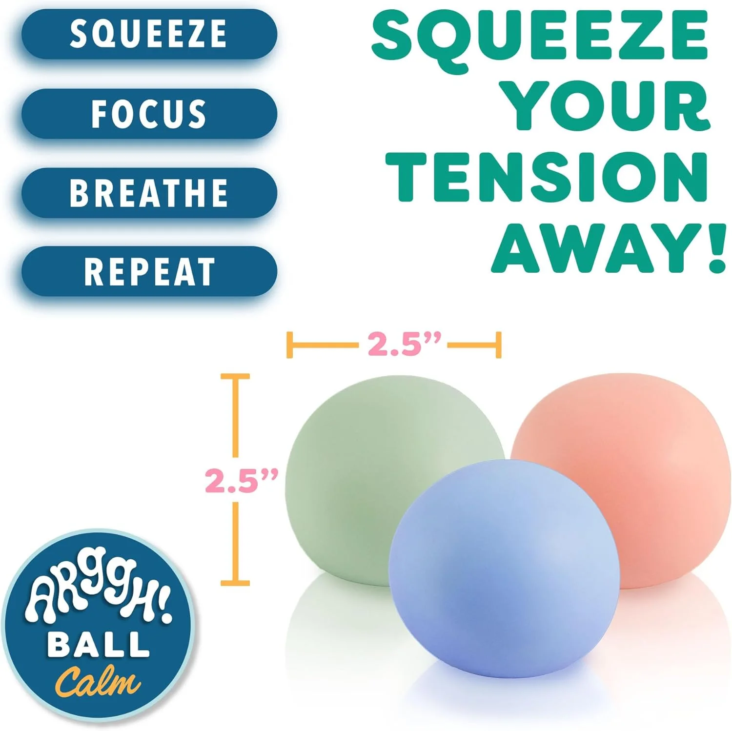 Power Your Fun Arggh! Ball Calm Mini Stress Ball 3 Pack - Image 4