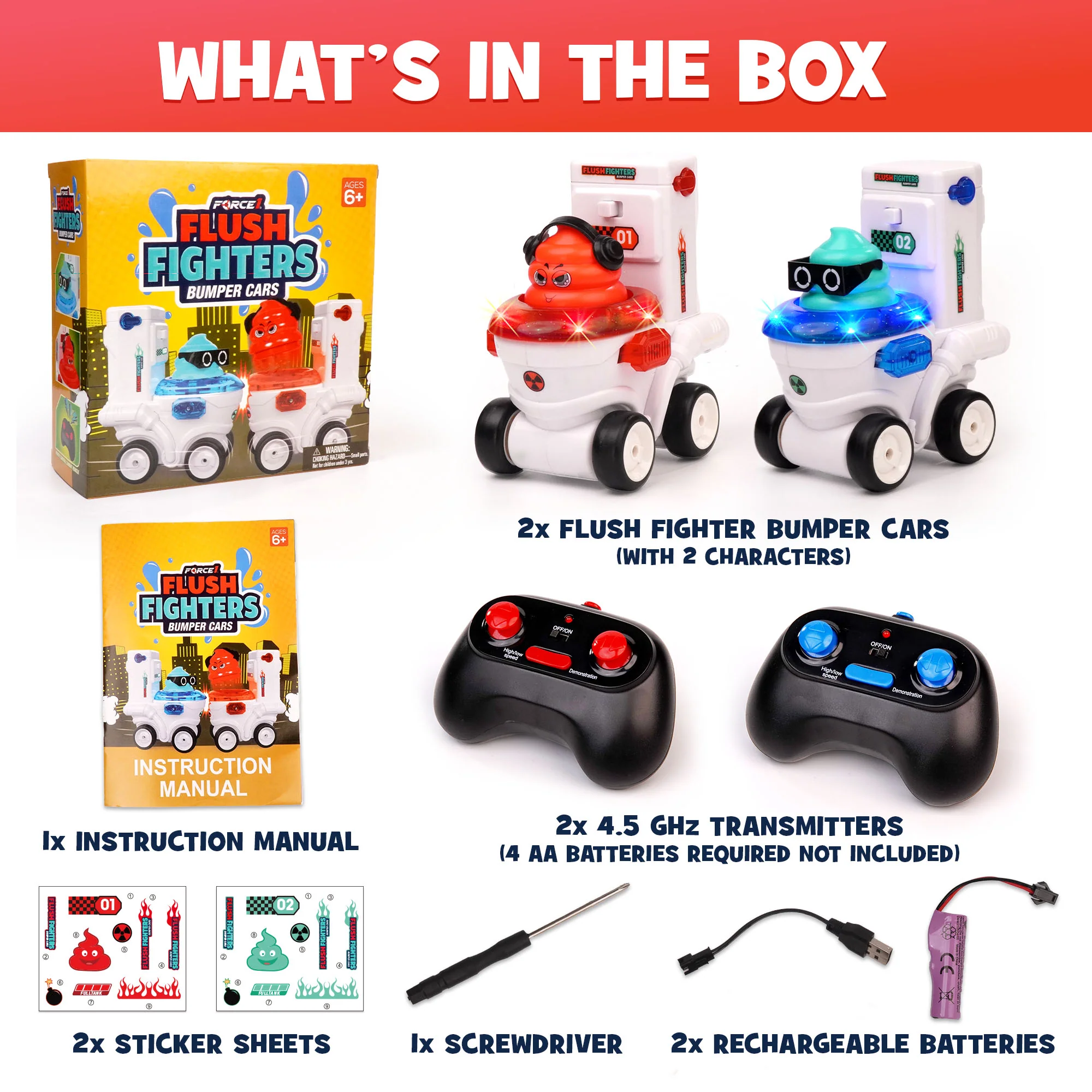 Force1 Flush Fighters Bumper Cars 2pk - Image 5