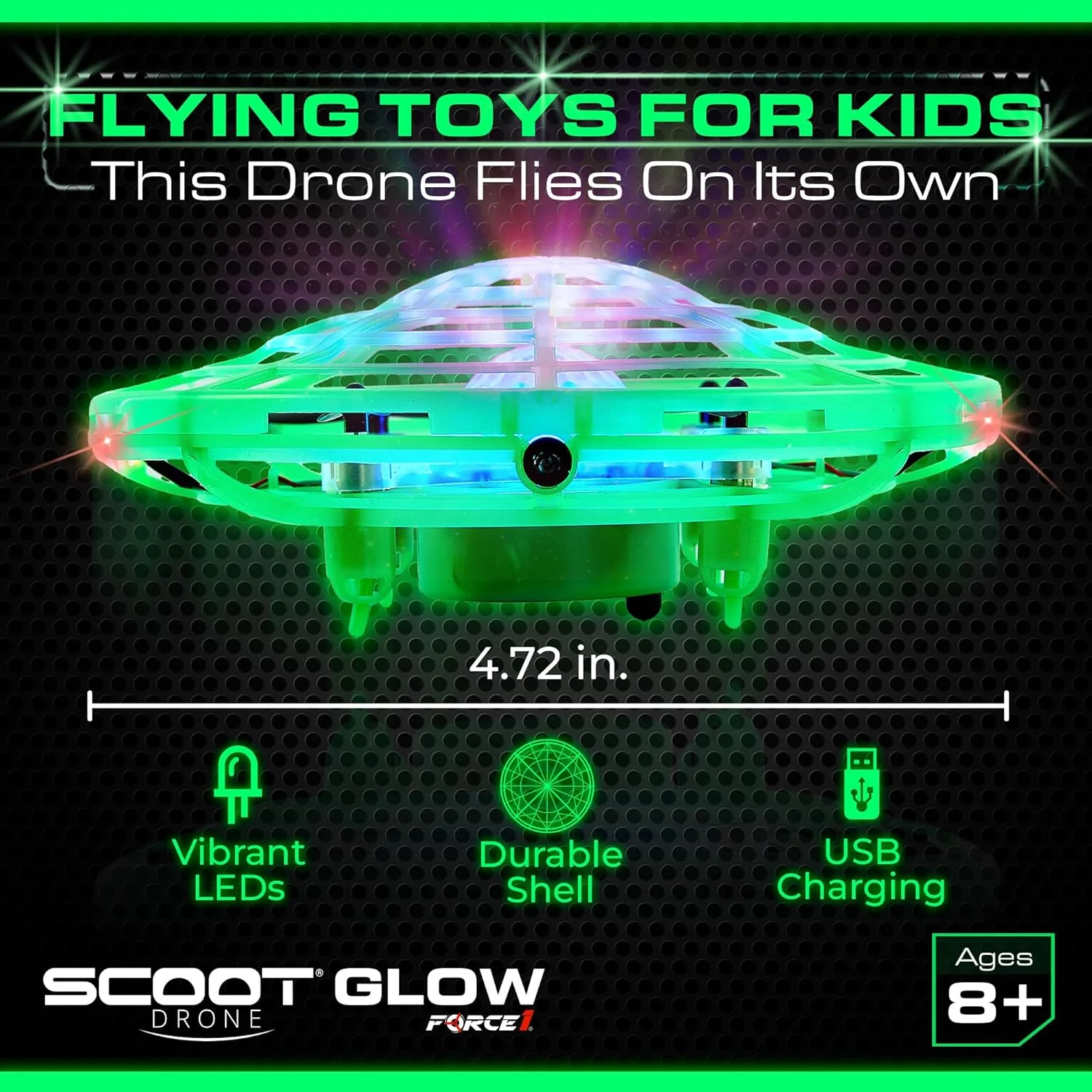 Force1 Scoot Glow Hand Operated Drone for Kids or Adults - Image 6