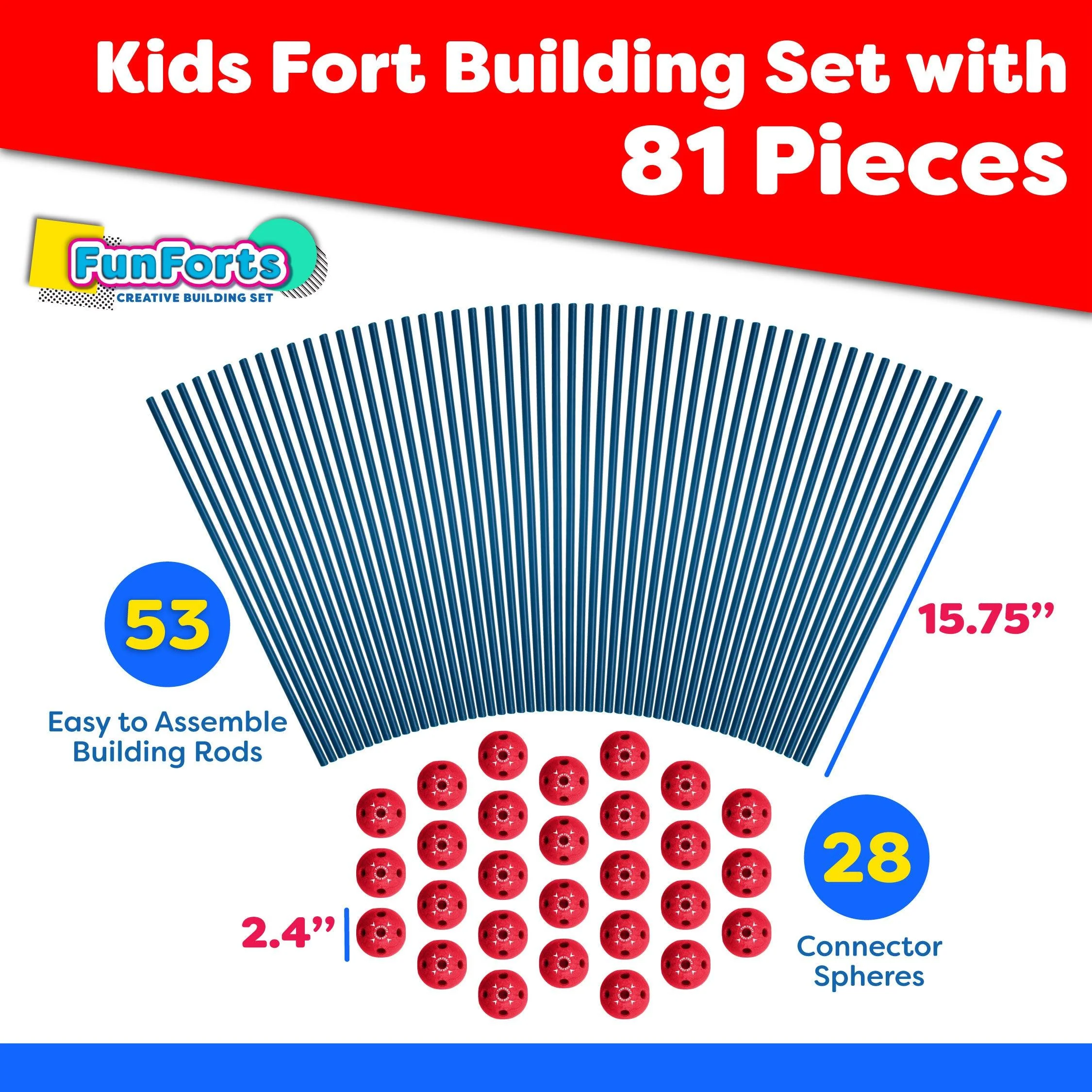 Power Your Fun 81pc Fun Forts Kids Tent Version 2 - Image 4