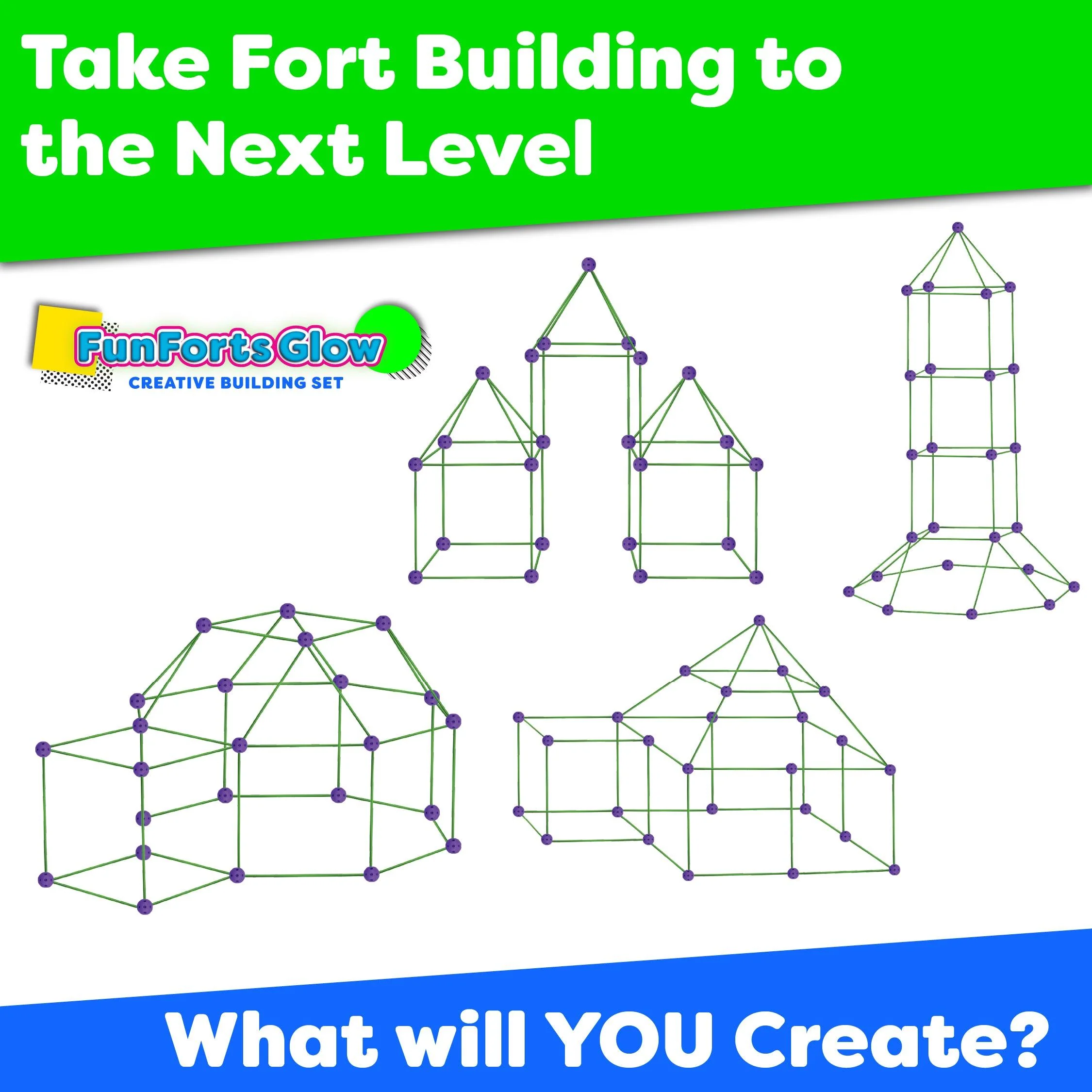Power Your Fun 81pc Fun Forts Glow Fort Building Kit - Image 4