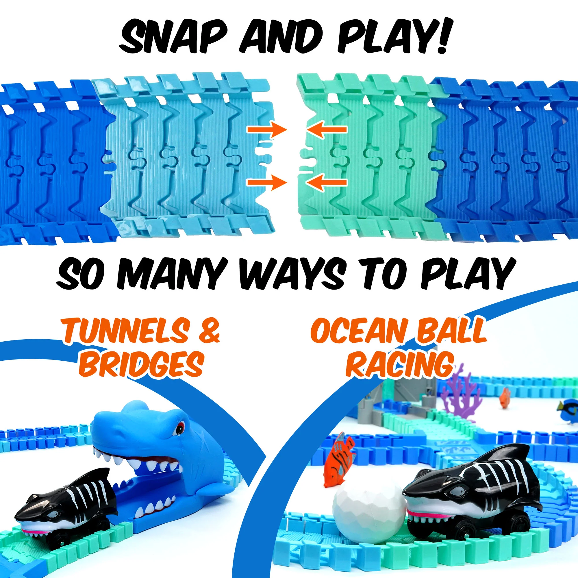 USA Toyz Ocean Race Tracks for Kids- 265pk - Image 5