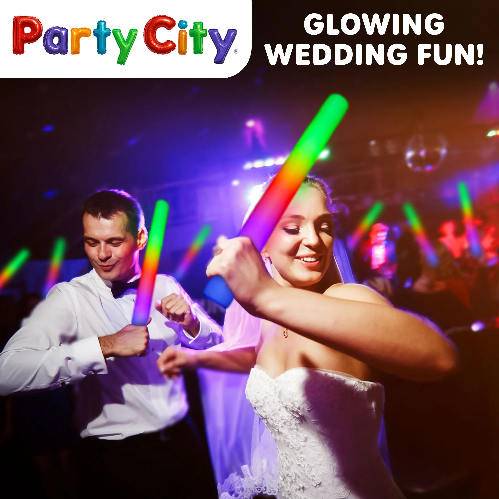 Party City LED Foam Light Up Glow Sticks - 24pk - Image 7