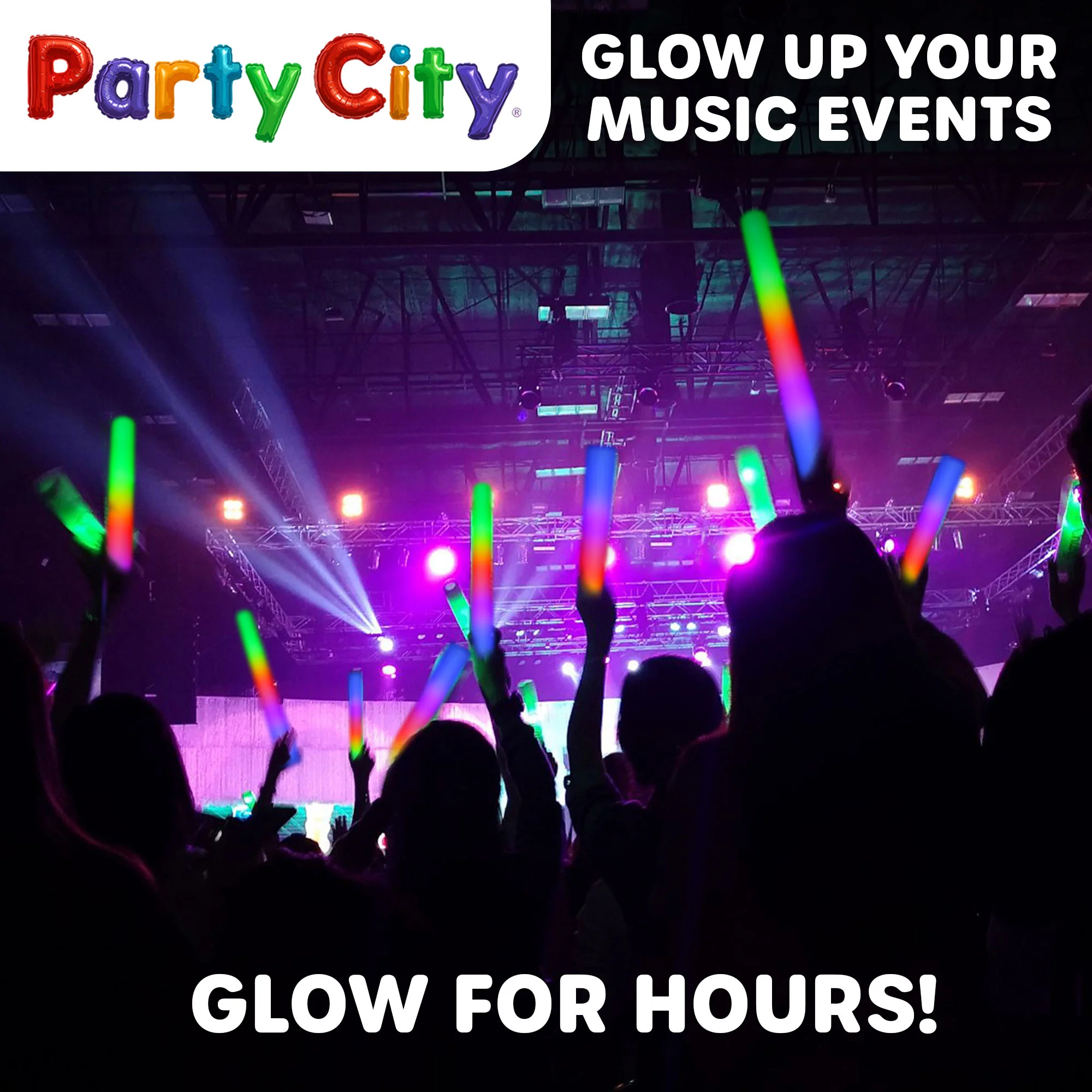 Party City LED Foam Light Up Glow Sticks- 48pk - Image 4