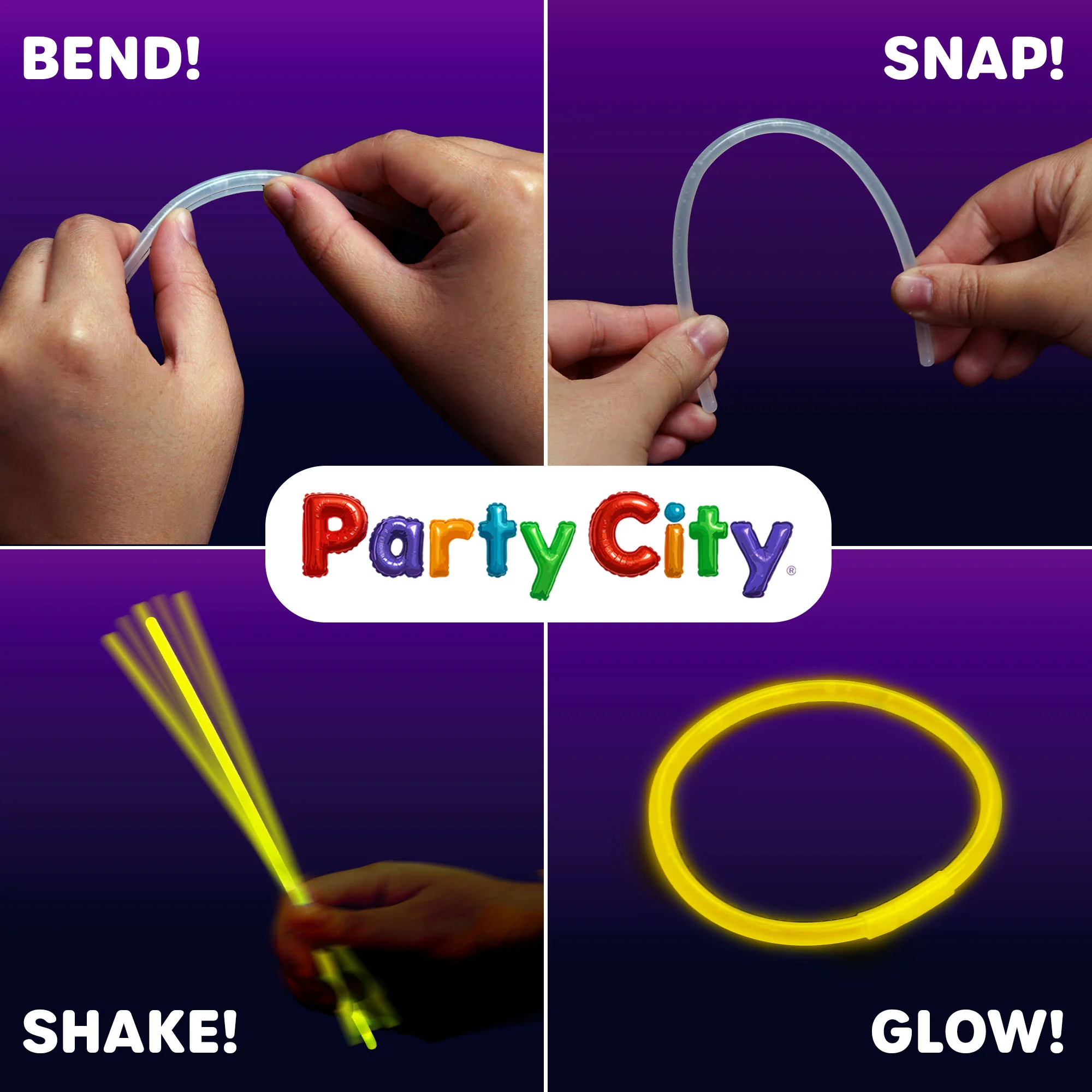 Party City 8" Bendable Glow Sticks Bulk Party Pack - 500pk - Image 4