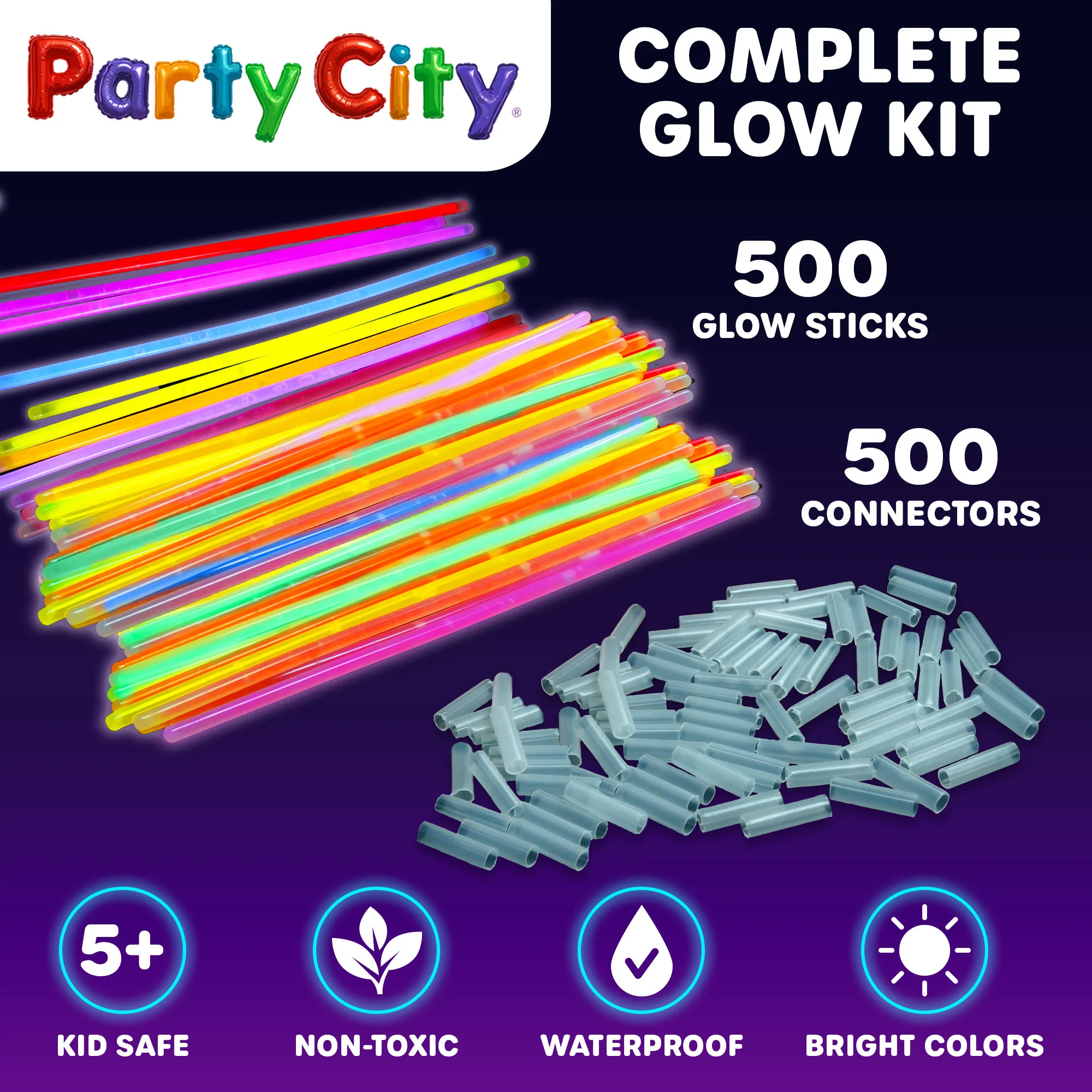 Party City 8" Bendable Glow Sticks Bulk Party Pack - 500pk - Image 8