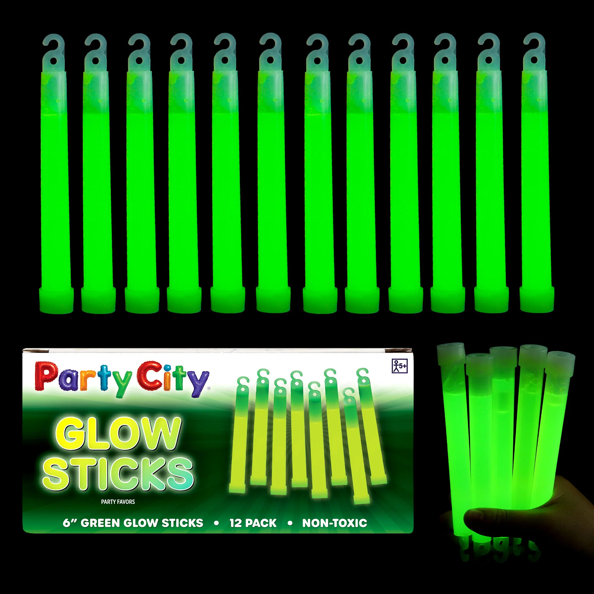 Party City 6" Glow Sticks Bulk Pack Green - 12pk