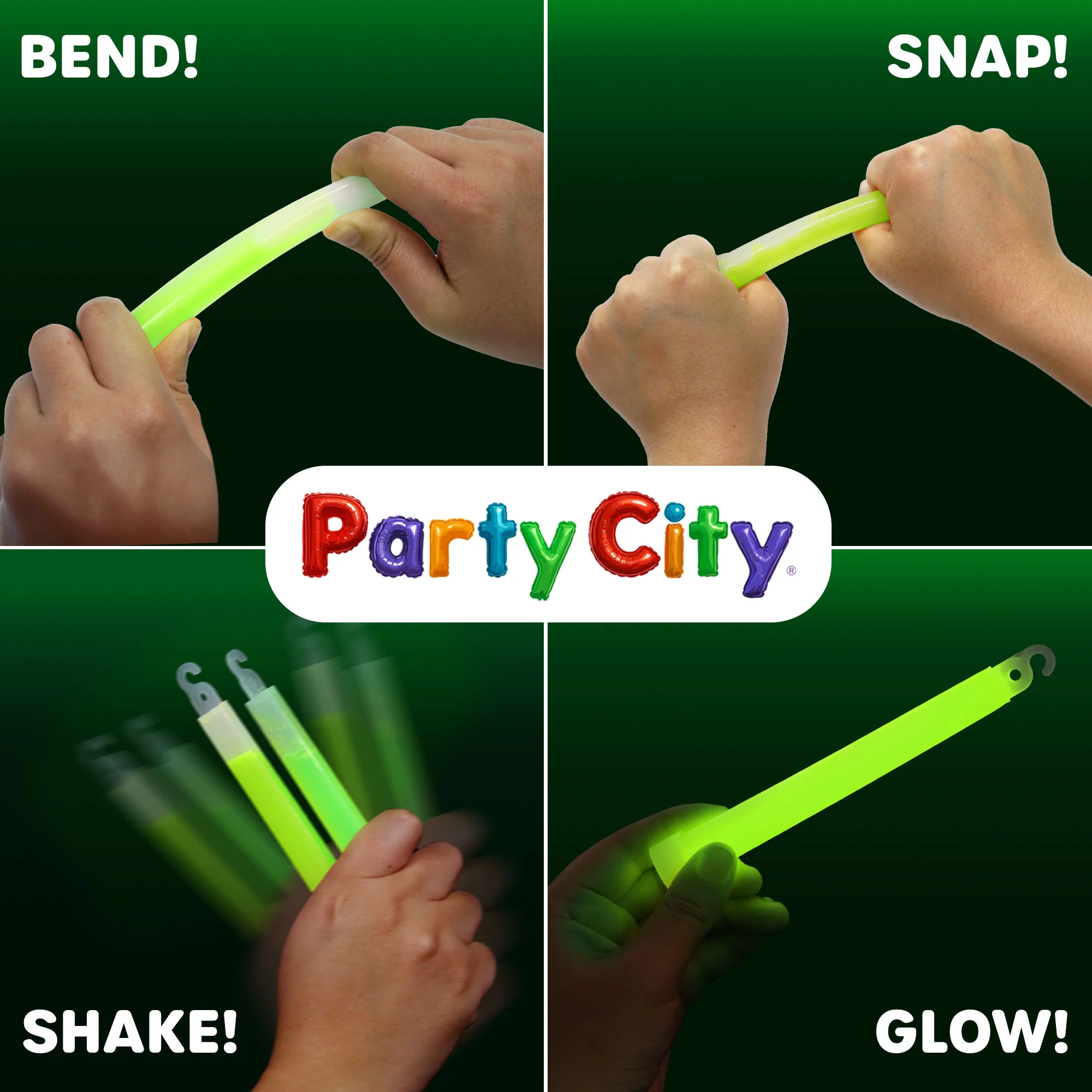Party City 6" Glow Sticks Bulk Pack Green - 12pk - Image 5