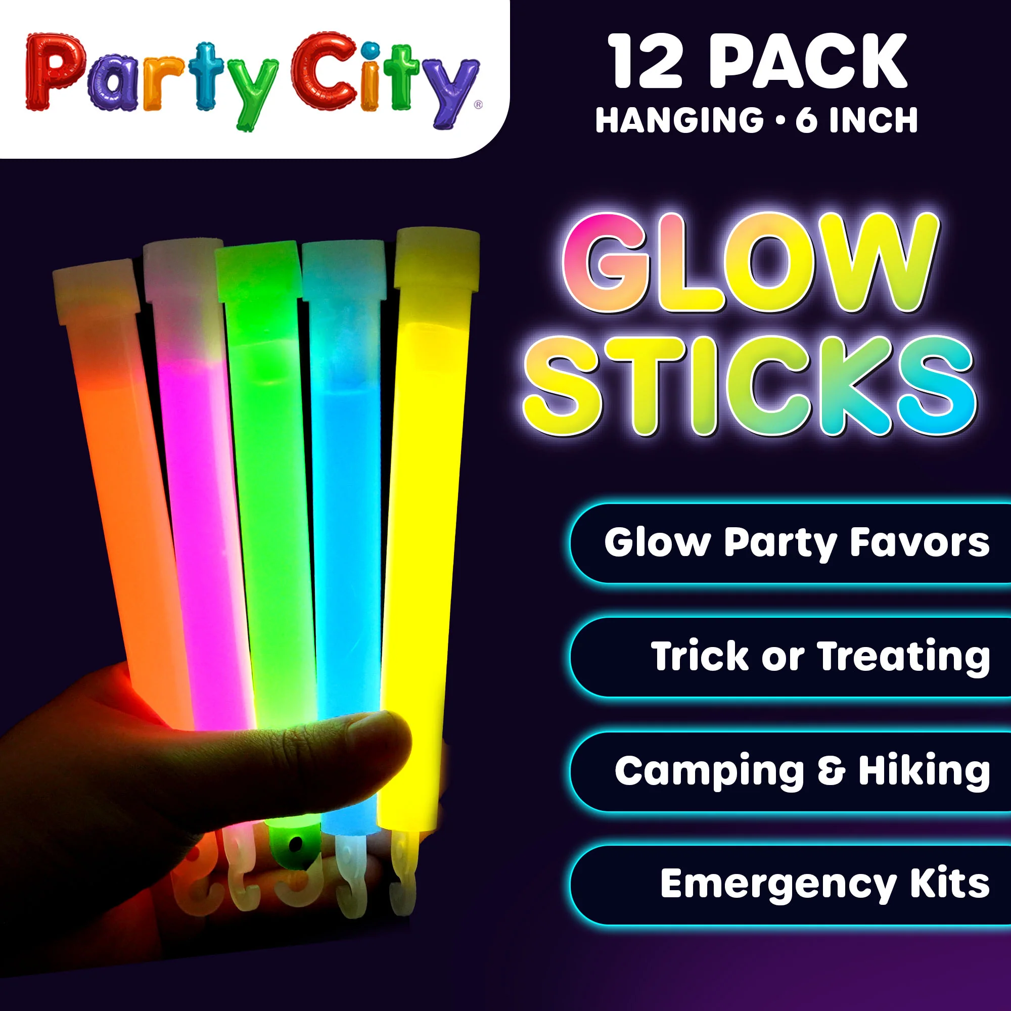 Party City 6" Glow Sticks Bulk Pack Multicolor - 12pk - Image 2