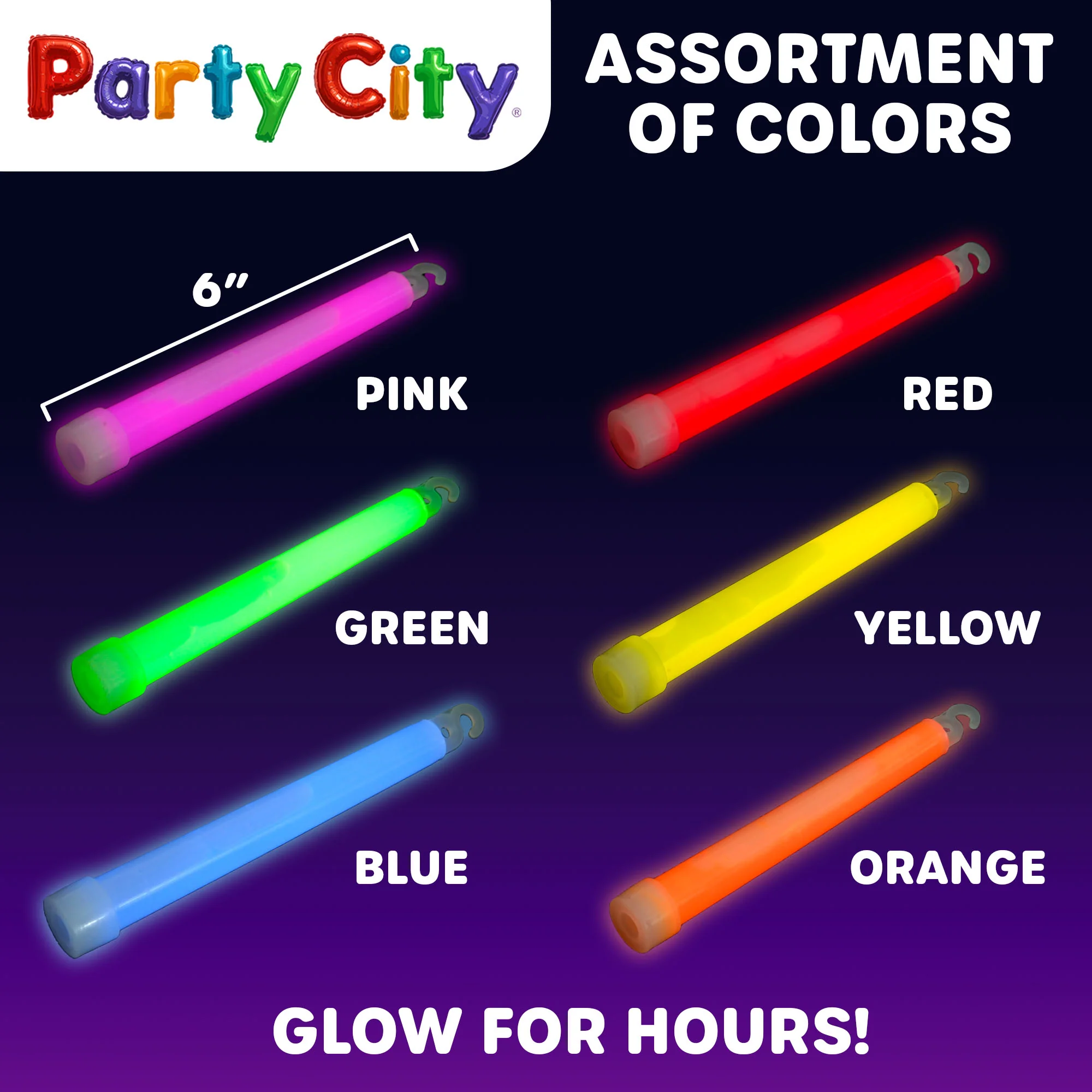 Party City 6" Glow Sticks Bulk Pack Multicolor - 12pk - Image 4