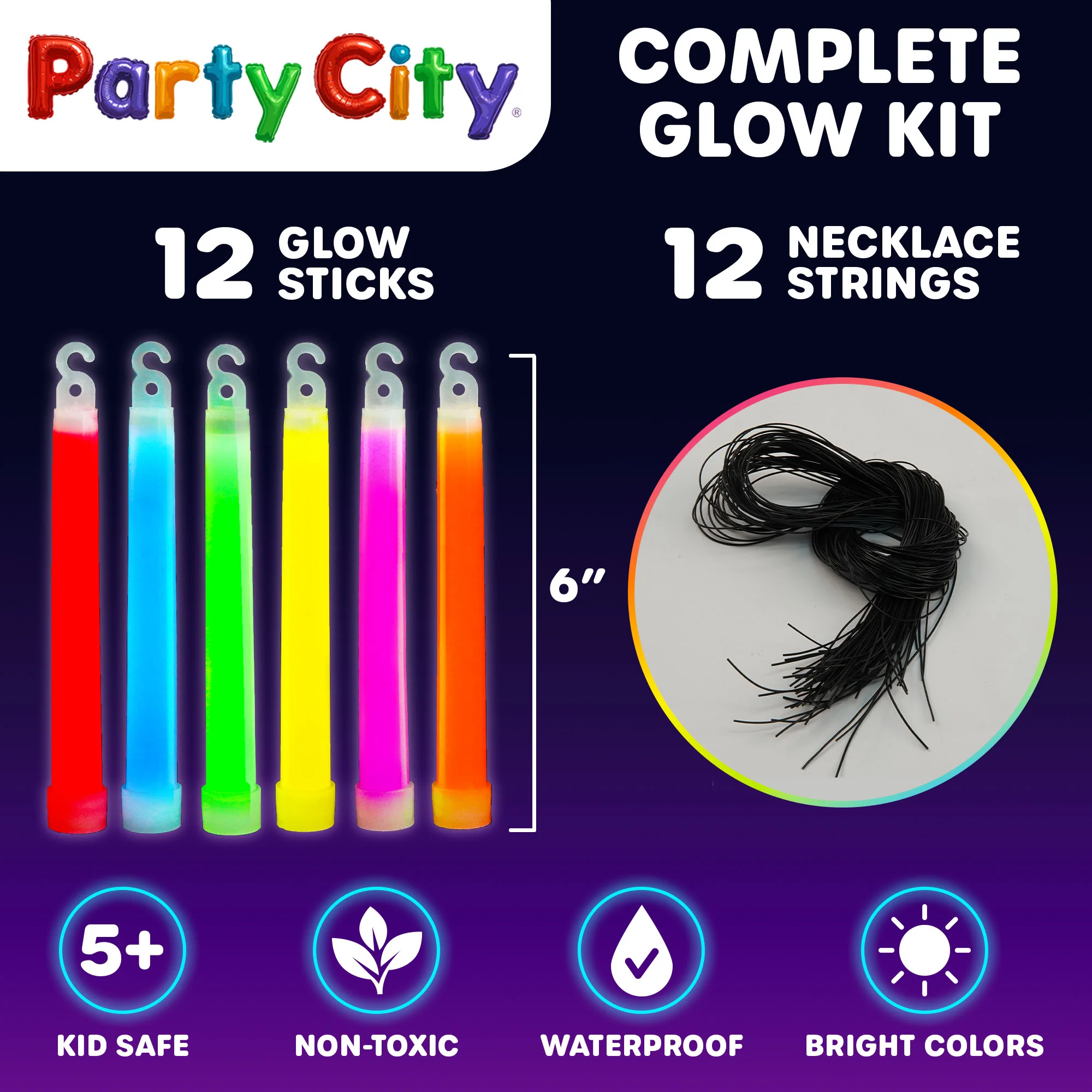 Party City 6" Glow Sticks Bulk Pack Multicolor - 12pk - Image 7