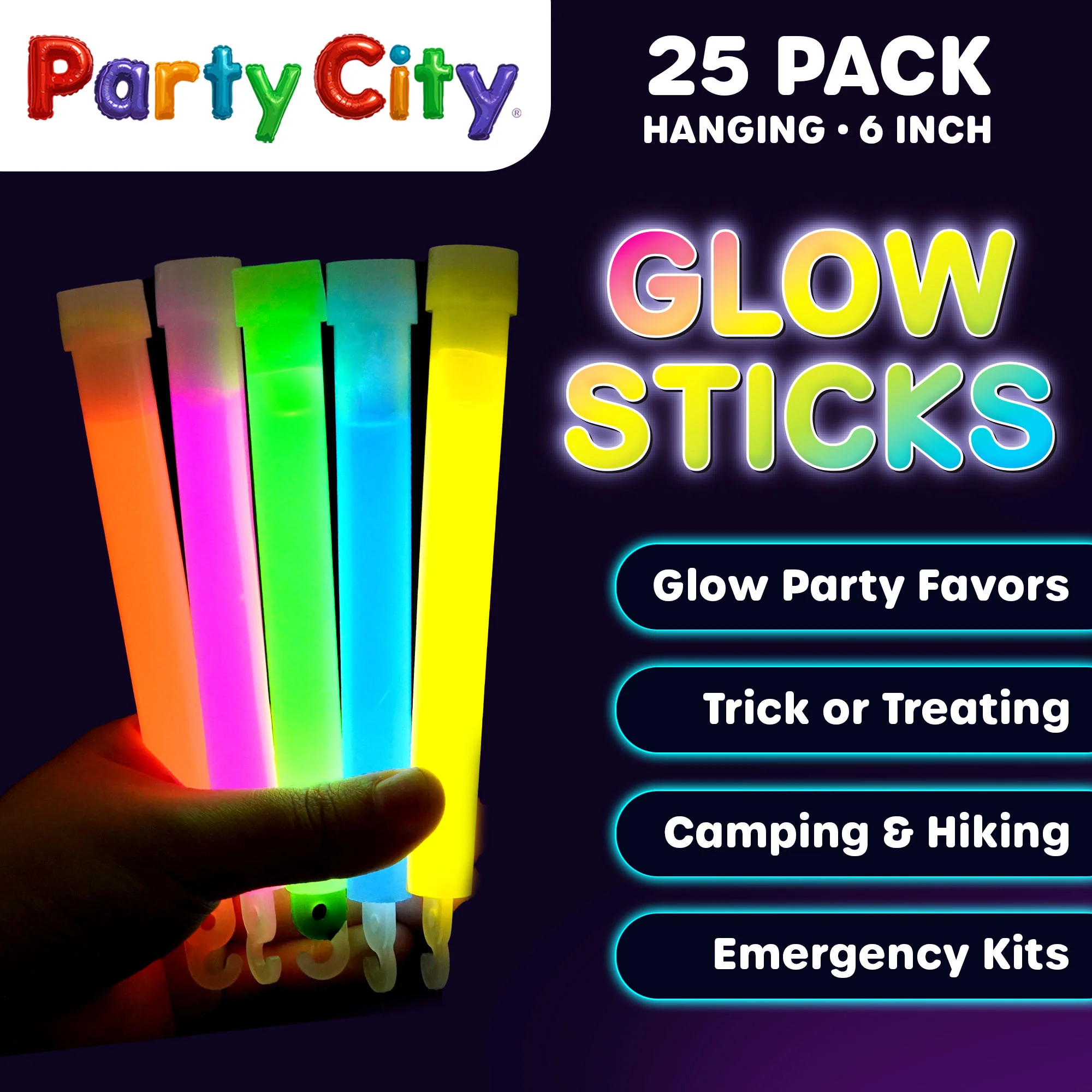 Party City 6" Glow Sticks Bulk Pack Multicolor - 25pk - Image 2