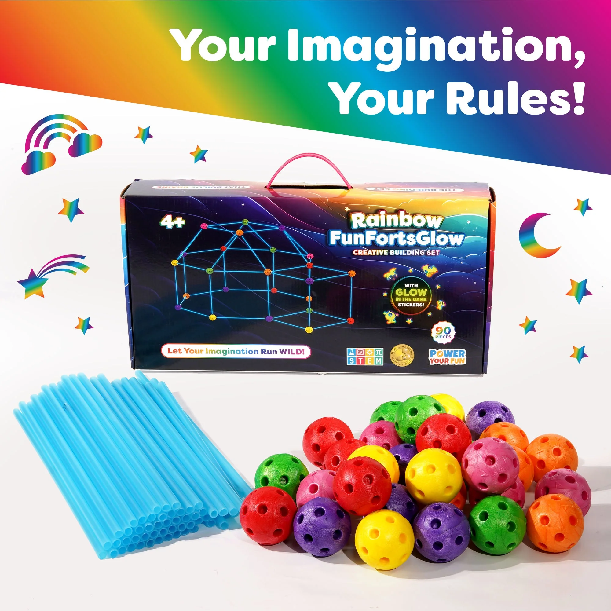 Power Your Fun Glow in the Dark Building Set - 90 Pieces - Image 9