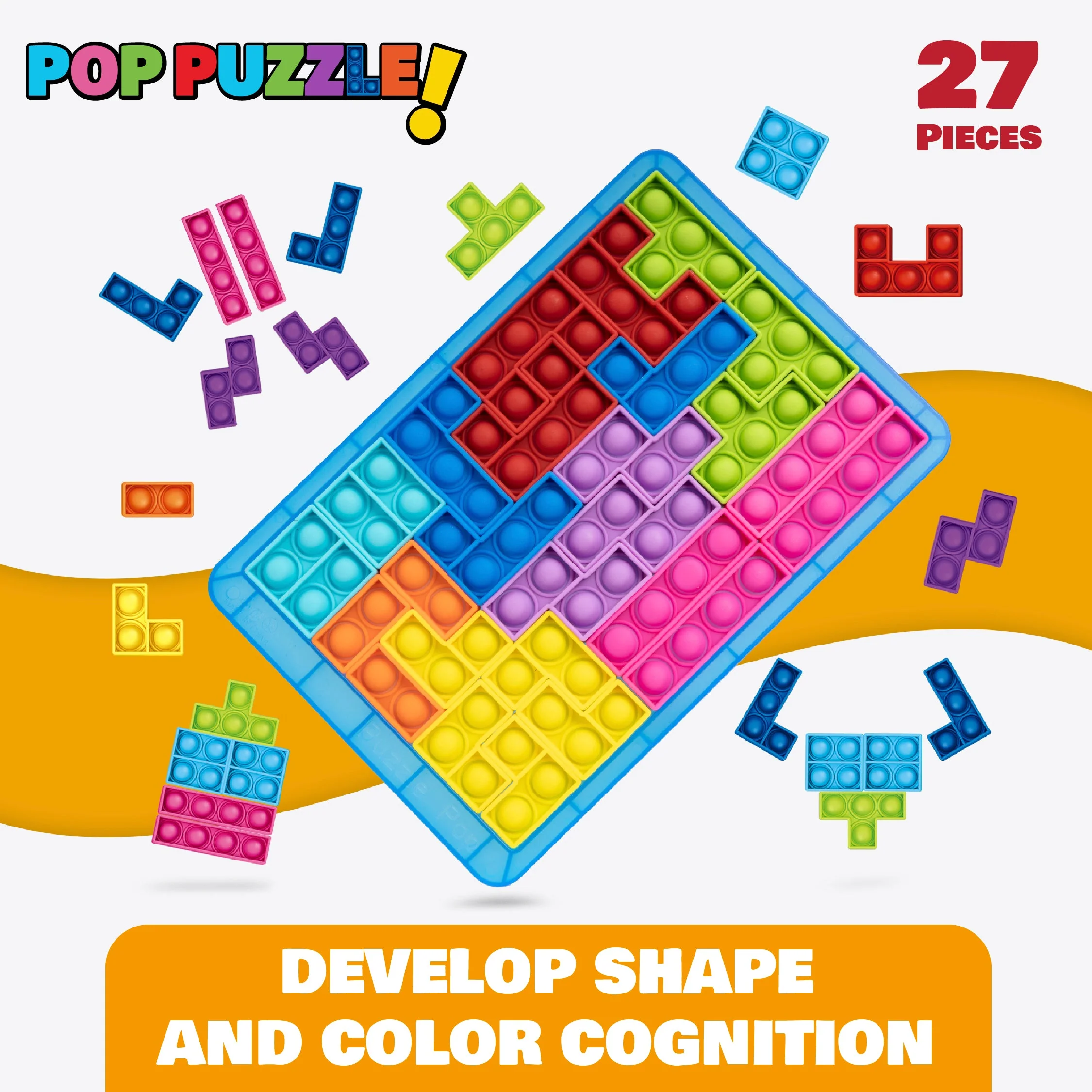 Power Your Fun 27pc Pop Puzzle Popper Fidget Game - Image 3