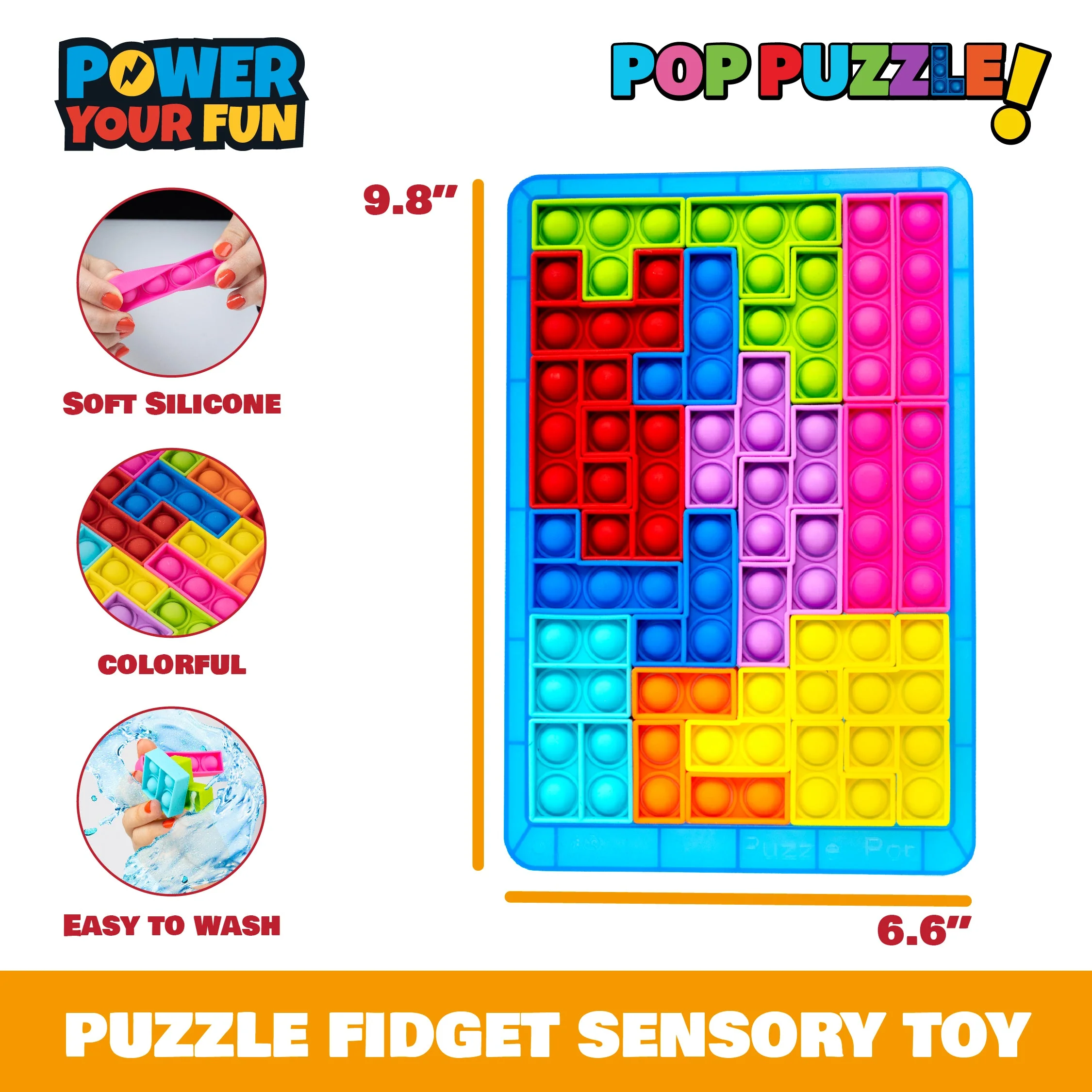 Power Your Fun 27pc Pop Puzzle Popper Fidget Game - Image 4