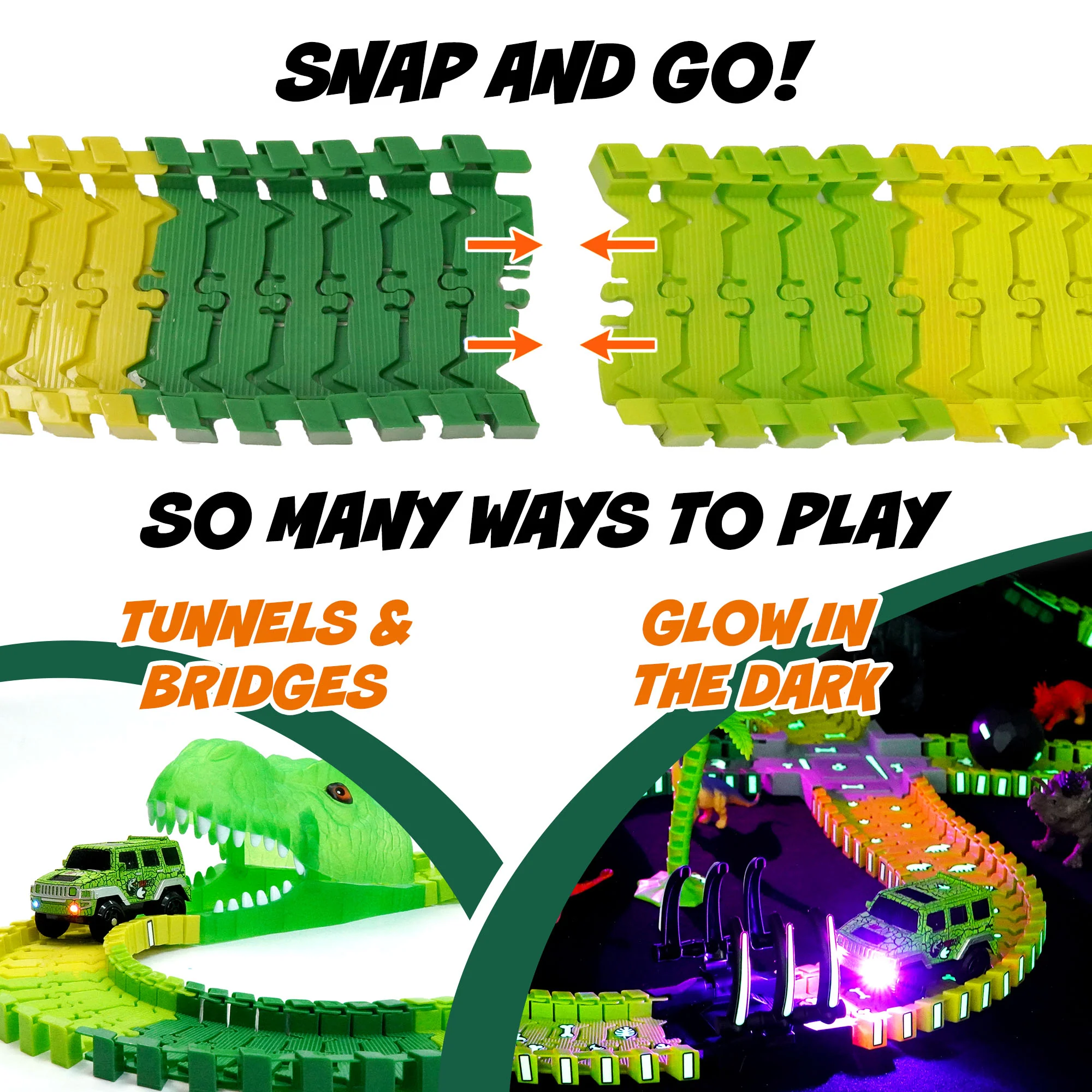 USA Toyz Dinosaur Race Tracks for Kids- 262pk - Image 4