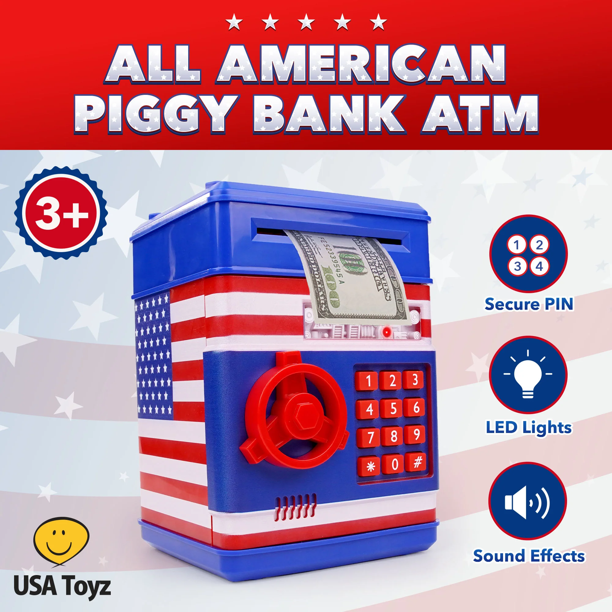 USA Toyz All-American Electronic Piggy Bank for Kids - Image 3