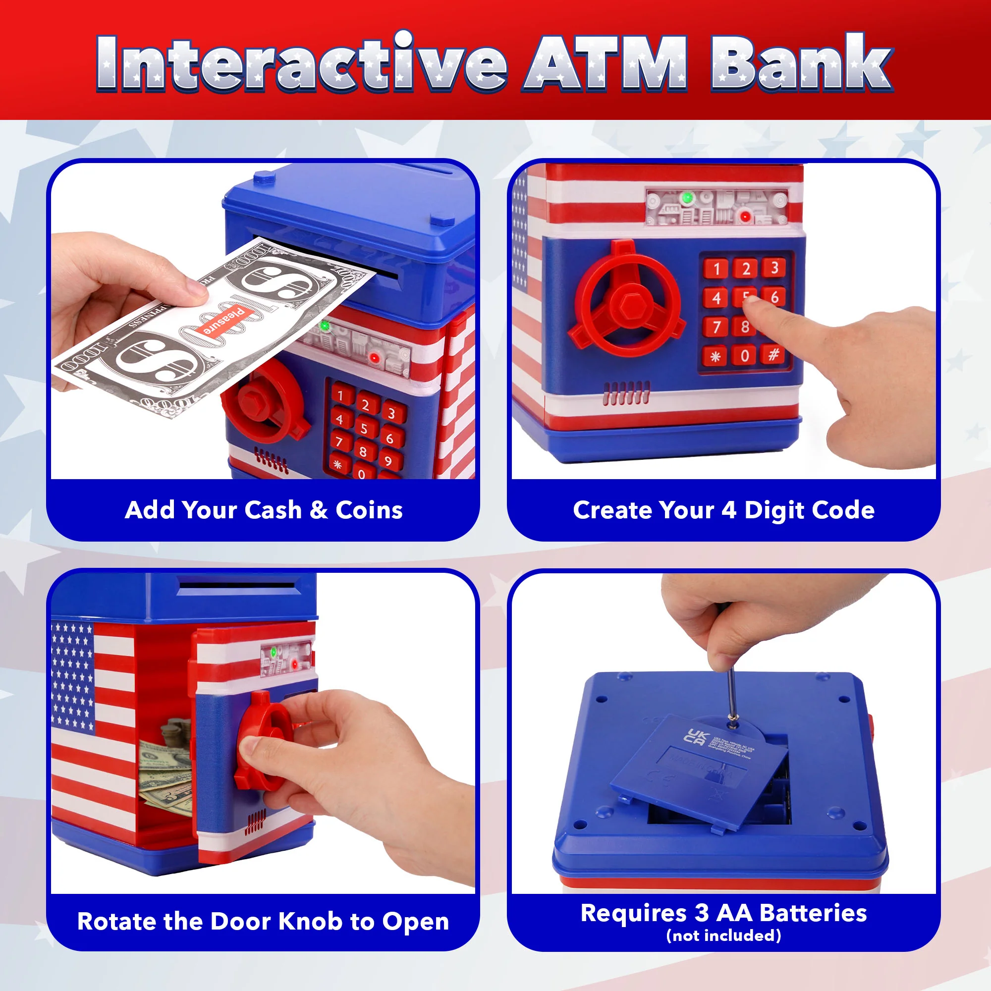 USA Toyz All-American Electronic Piggy Bank for Kids - Image 5