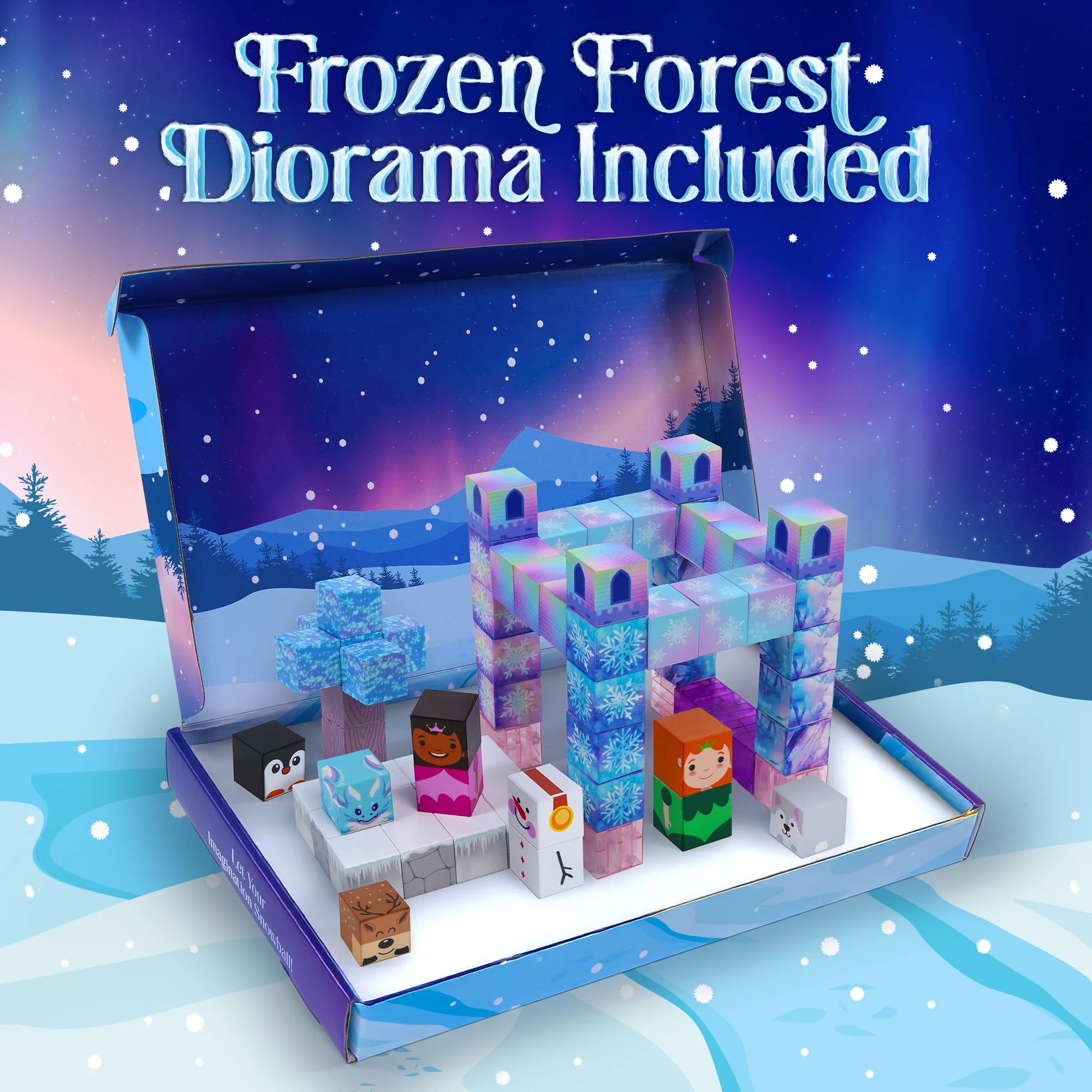 USA Toyz Blocchi Frosted Fairytale Magnetic Building Blocks Set Of 84pc - Image 2