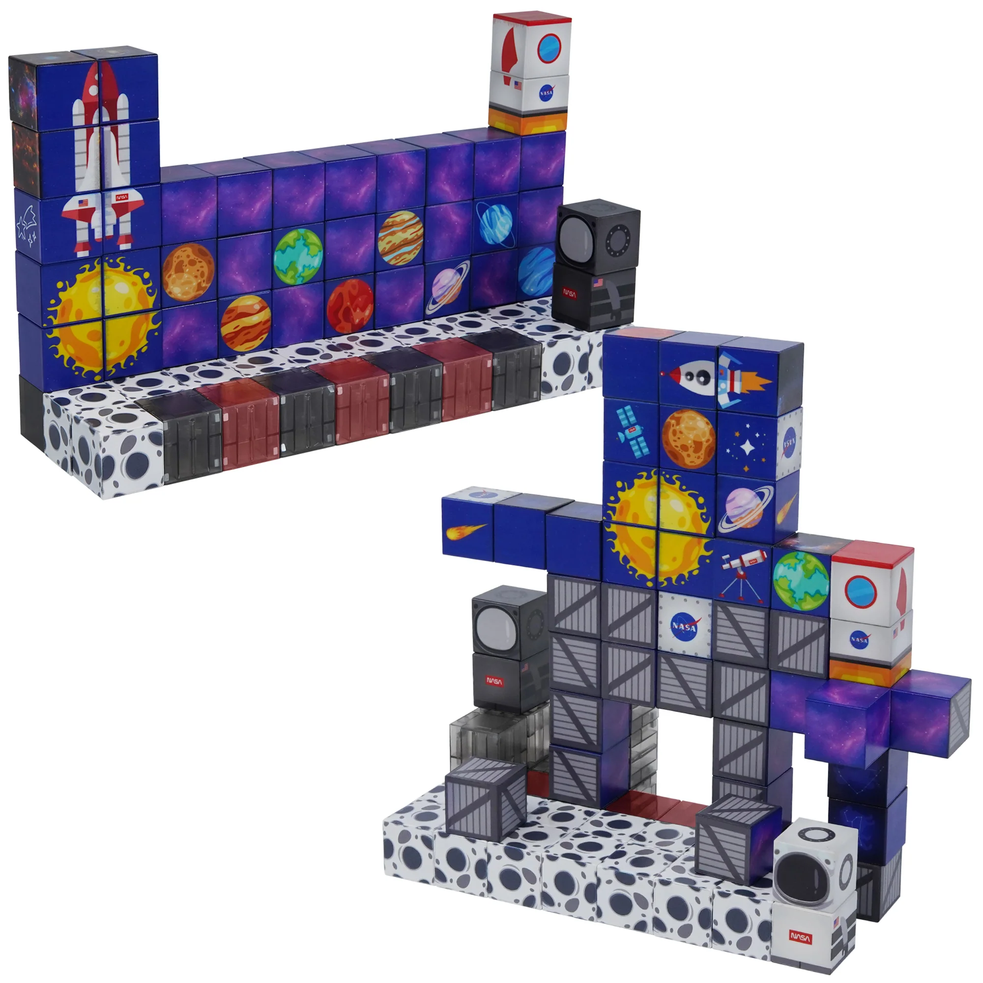USA Toyz Blocchi Space Squad Magnetic Block Set 84 units - Image 2