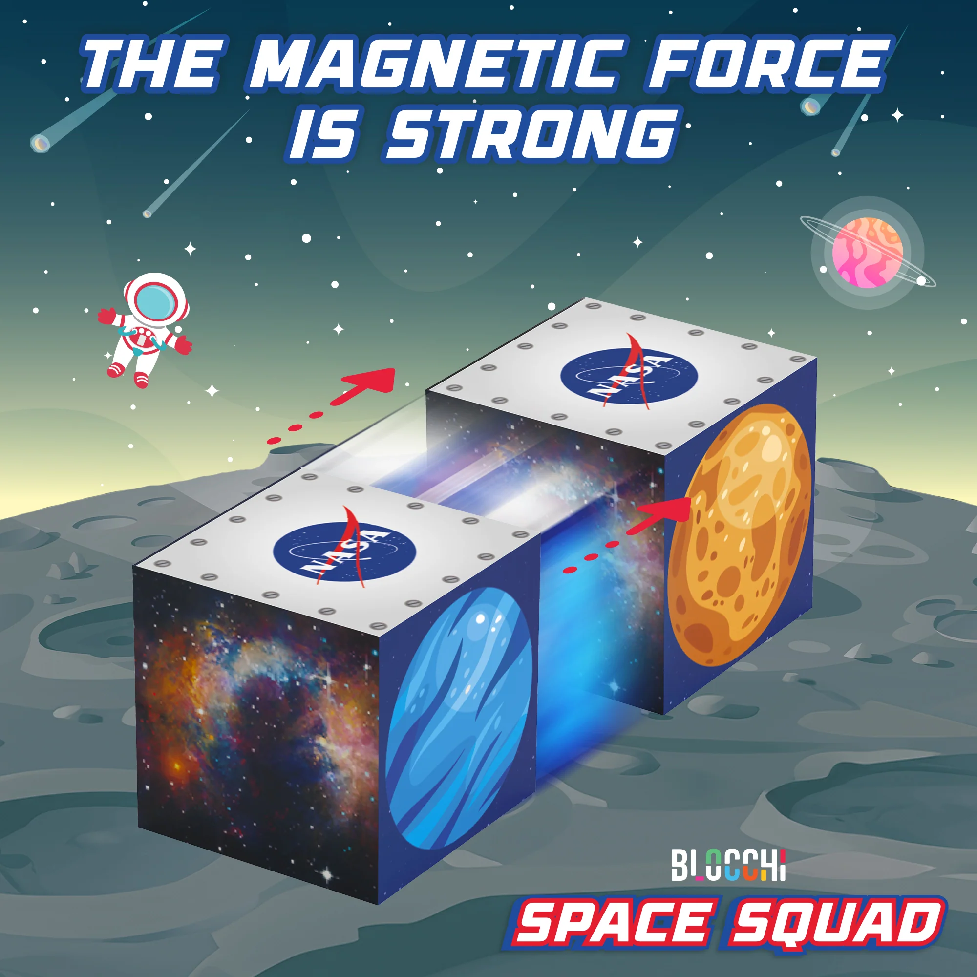 USA Toyz Blocchi Space Squad Magnetic Block Set 84 units - Image 5