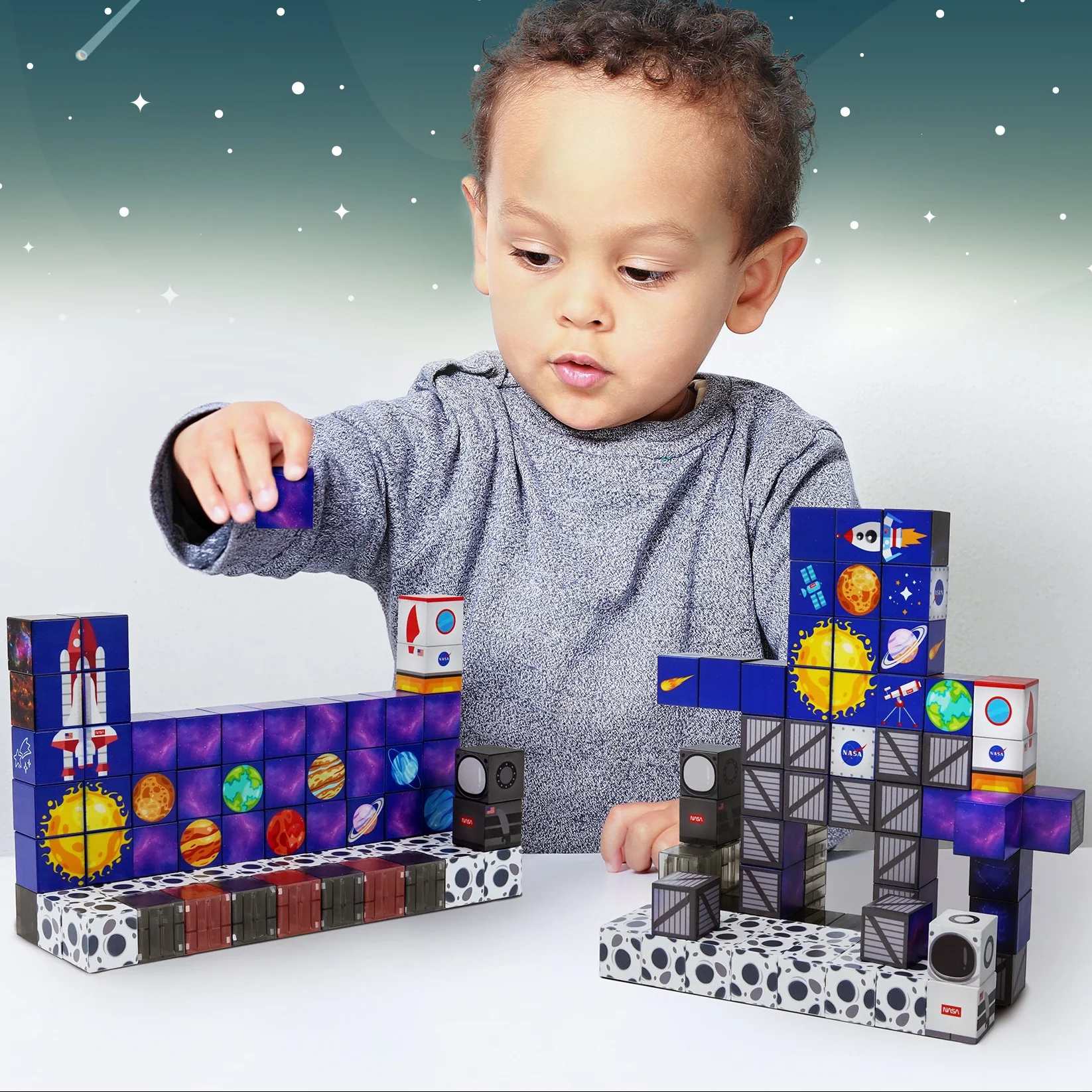 USA Toyz Blocchi Space Squad Magnetic Block Set 84 units - Image 8