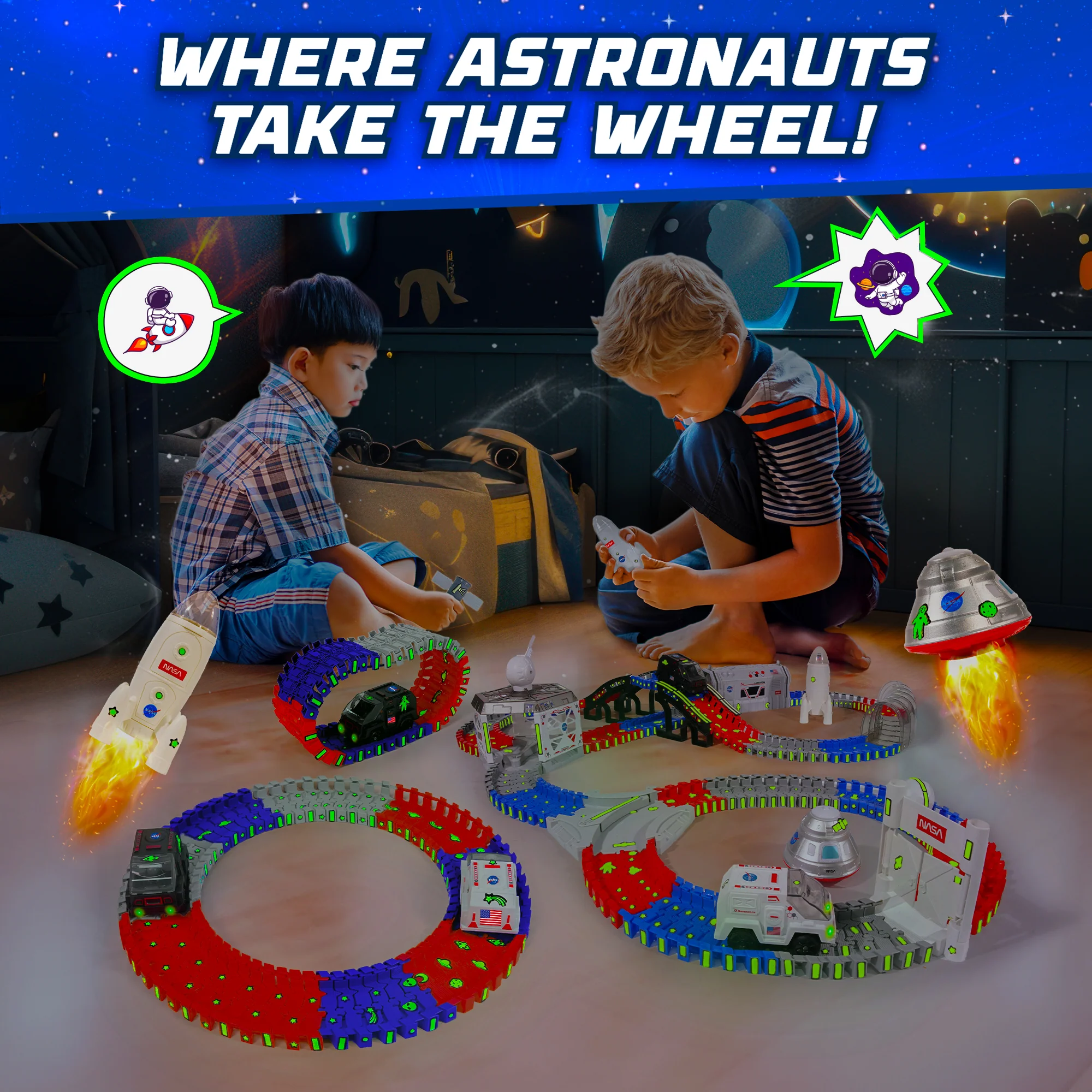USA Toyz Lunar Loop NASA Space Tracks Playset 225 Pieces - Image 6