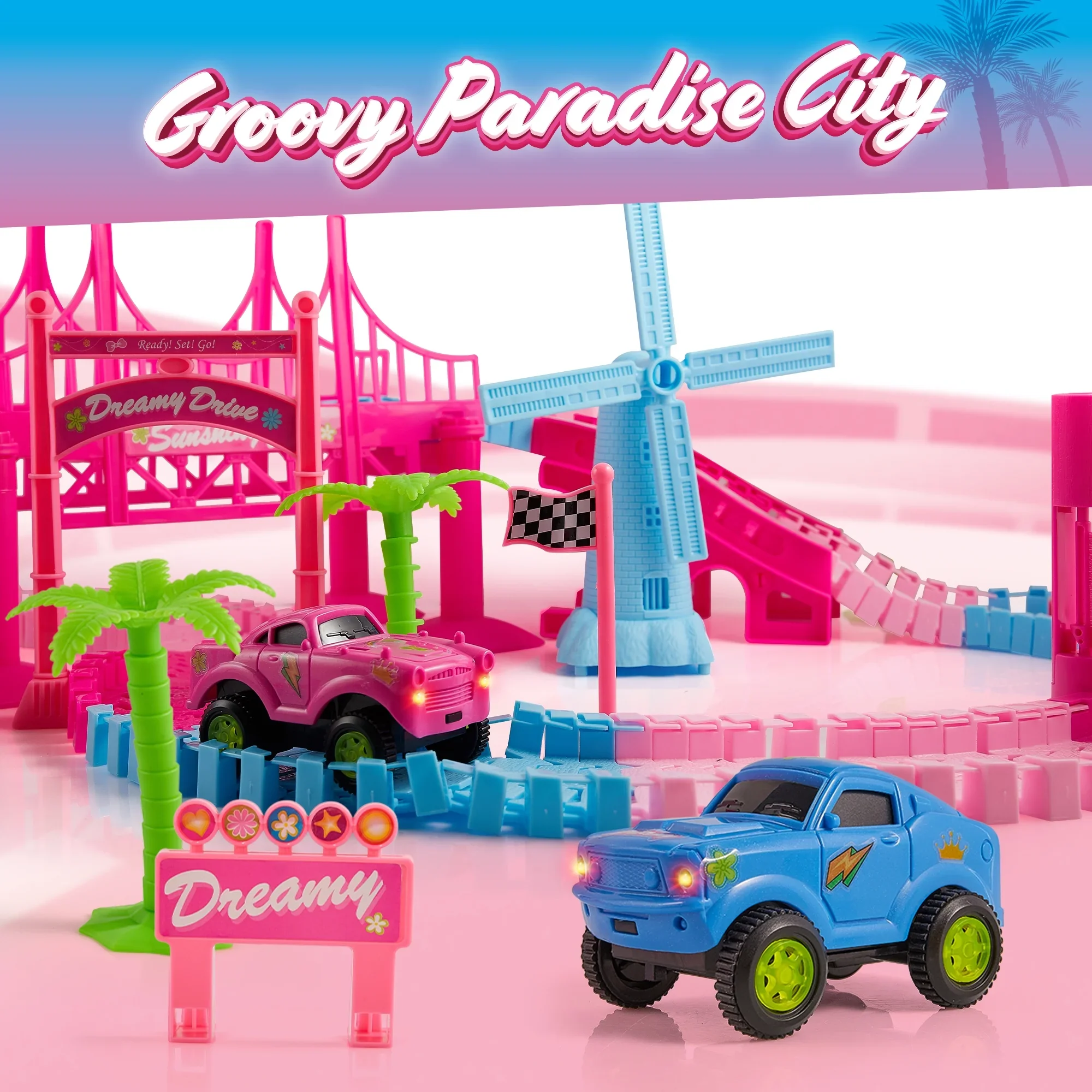 USA Toyz Pink Paradise Adventure Tracks 225 Piece - Image 4